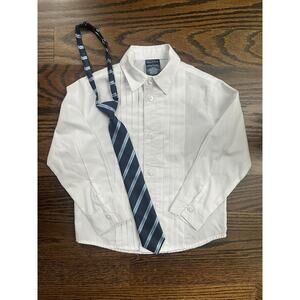 Nautica boys white button up shirt and blue tie Sz. 4 NWOT